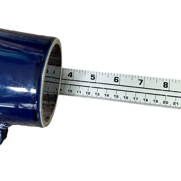 Homer Laughlin Fiesta Coffee Mugs Cobalt Blue Lot of 2 Ceramic Round Ring Handle - Picture 9 of 10